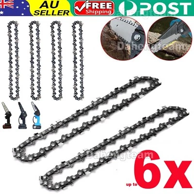 6pcs 6/8 inch Chainsaw Chains for Electric Mini Cordless Chain Saw Wood Cutter - image 1 of 4