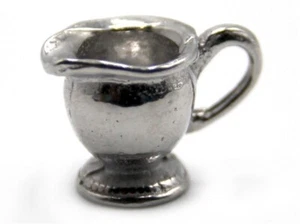 Jarra de leche de peltre genuina sin plomo sin plomo escala 1/12 para casa de muñecas - Imagen 1 de 1