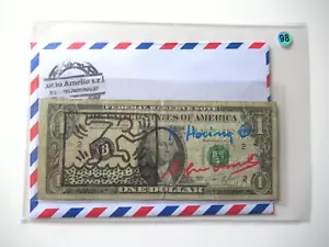 A. WARHOL/K. HARING: 1 Dollar ORIGINAL SIGNIERT, SKIZZIERT, BEARBEITET, von 1977 - Bild 1 von 6
