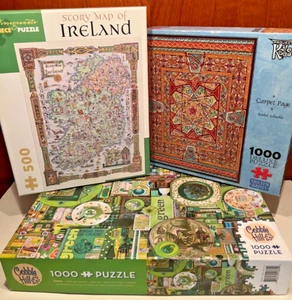 Three St Patricks Day puzzles 2x1000 1x500 Cobble Hill, Pomegranate & Kells - Picture 1 of 21