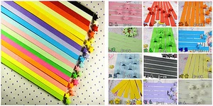 Bright Pure Color Double Sided Lucky Star Folding Origami Paper - Picture 1 of 4