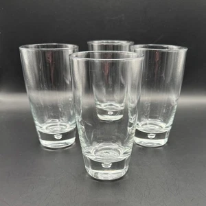 BORMIOLI ROCCO LUNA BUBBLE BASE COOLER TUMBLER GLASSES  5-3/4" SET OF 4 ITALY - Picture 1 of 3