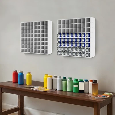 2pcs Paint Organizer Storage Rack Wall-mounted Paint Bottle Organizer Rack Stand - Image 1 of 4