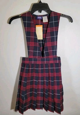 Nuevo Vestido Jersey Uniforme Escolar Tostado Francés Niña Talla 7 Plisado a Cuadros Foto 1 de 4