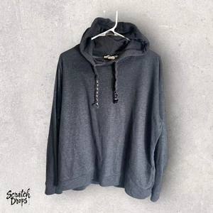 LOGG Felpa donna grande grigia con cappuccio pullover felpa manica lunga casual comoda top - Foto 1 di 3