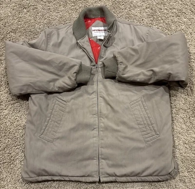 Винтажный McGregor мужской большой хаки Bomber куртка молнии длинным рукавом лоскутное одеяло с подкладкой - Изображение 1 из 4