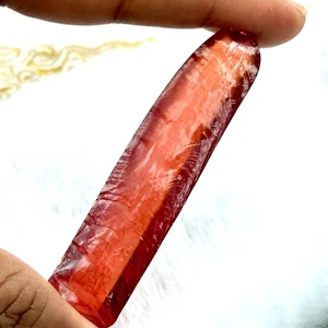 CREATED 25.55 G PADPARADSCHA ORANGE SAPPHIRE ROUGH CORUNDUM Half Boule GEMSTONE - Picture 1 of 2