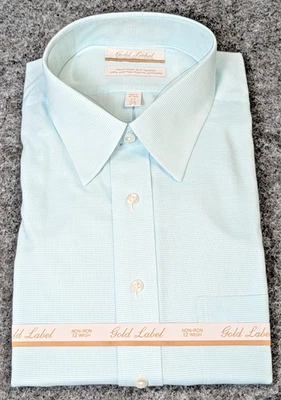 Roundtree &Yorke Gold Label Non Iron EZ Wash Oxford Dress Shirt Teal 17/34 - Image 1 of 4