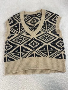 Chaleco Suéter Banana Republic Heritage Geométrico Gran Tamaño Mezcla Lana Talla M/L - Imagen 1 de 7