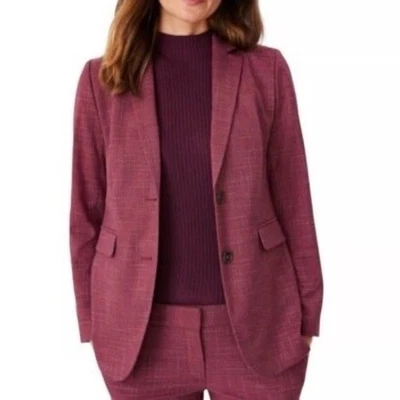 Blazer cruzado Ann Taylor granate para mujer talla grande 18 botón único nuevo sin etiquetas Foto 1 de 4