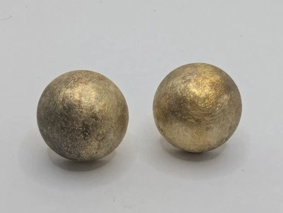 Veronese  Gold Clad Sterling Silver 925 Brushed Gilt Dome Post Earrings - Italy - Image 1 of 4