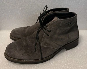 Nordstrom Men's 42 / 9-9.5 Gray Ms. Grayson Waterproof SUEDE Chukka Boots ITALY - Picture 1 of 12