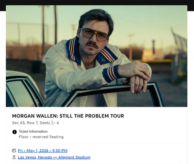 Boletos de piso para conciertos Morgan Wallen Las Vegas NV Allegiant (2 boletos) 05/01/26 Foto 1 de 2