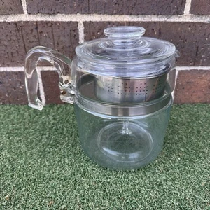 Vintage Pyrex Flameware Glass Percolator 9 Cup Coffee Pot Complete Set 7759 - Picture 1 of 4