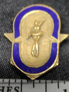 Vintage Brass & Cloisonne Blue Enamel Ballet Dance Pin - Picture 1 of 3