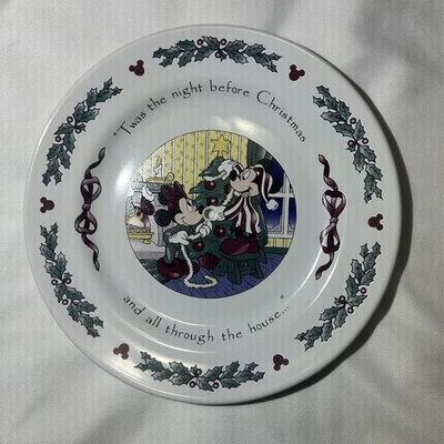 Plato de ensalada Disney Twas the Night Before Christmas Mickey & Minnie LEER DESCRIPCIÓN Foto 1 de 4