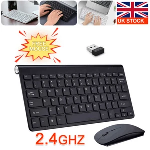 UltraSlim 2.4G Cordless Wireless Keyboard and Mouse Set For PC MAC Laptop Tablet - Picture 1 of 9