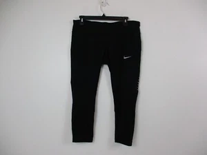 Nike Pants Womens Large Black Gray Swoosh Tight Drifit Gym Outdoors Ladies 34x23 - Bild 1 von 14