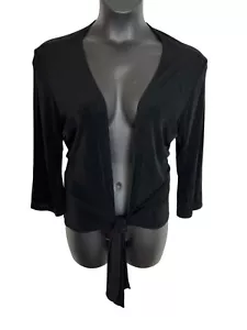 Chicos Travelers Damen Größe 3 (XXL) Slinky schwarz vorne offen Cardigan zum Binden E562 - Bild 1 von 9