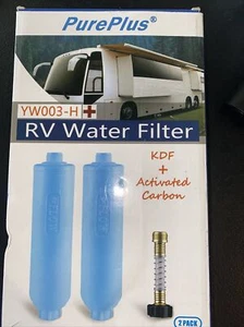PurePlus RV Water Filter 2 Pack. YW003-H. KDF + Activated Carbon. FREE SHIPPING! - Picture 1 of 2