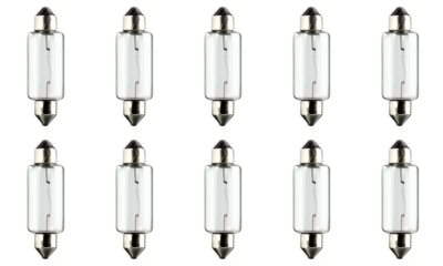 Box of 10 #6475 Festoon Auto Lamp Bulb Lightbulb 12 Volt 18 Watt Foto 1 de 2
