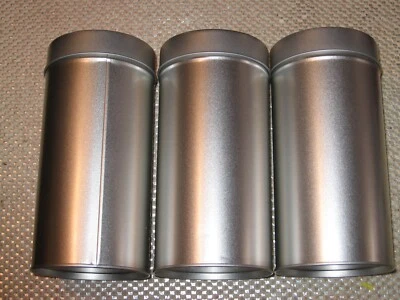 Juego de 3 botes de almacenamiento de aluminio de doble tapa de 7" x 3,75" nuevos sin marca Foto 1 de 3