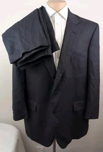 Brooks Brothers Madison Mens Gray Herringbone 2 Piece Suit Size 44R- W40 X 28 - Picture 1 of 21