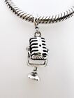 Microphone Dangle Charm Music Singer Musician Genuine 925 Sterling Silver ??