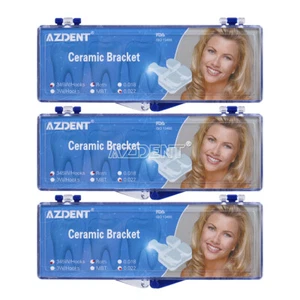 Accolades en céramique orthodontique dentaire UK AZDENT rouges MBT 0,022/018 crochets 345 - Photo 1/18