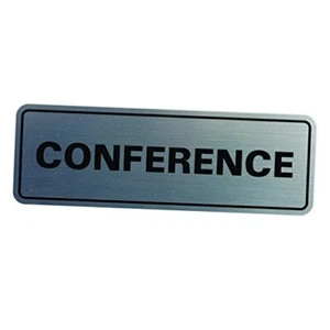 Standard Conference Door/Wall Sign - Silver - 3" x 9" - Large Brushed Silver - Picture 1 of 3
