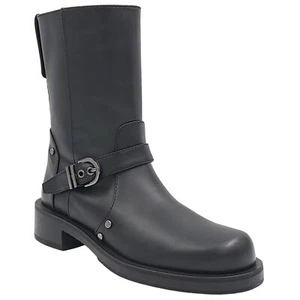 Stuart Weitzman Women Maverick Pull On Moto Booties Size US 8B Black Leather - Picture 1 of 7