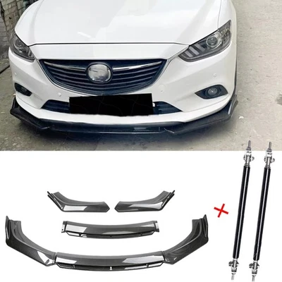 Carbon Fiber Black Front Bumper Lip Chin Spoiler For Mazda MX-30 Body Kits Foto 1 de 4