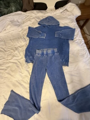 Conjunto de sudadera con capucha y sudaderas acampanadas Free People Movement talla pequeña azul nuevo sin etiquetas Foto 1 de 4