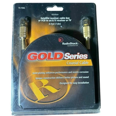 RadioShack 6 ft. Coaxial Video Cable Gold Series 15-1542 NEW IN BOX - Image 1 of 4