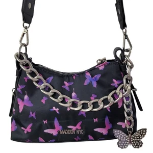 Madden NYC Butterfly Purse Small Crossbody Charm Chain Handle Handbag Bag - Picture 1 of 12