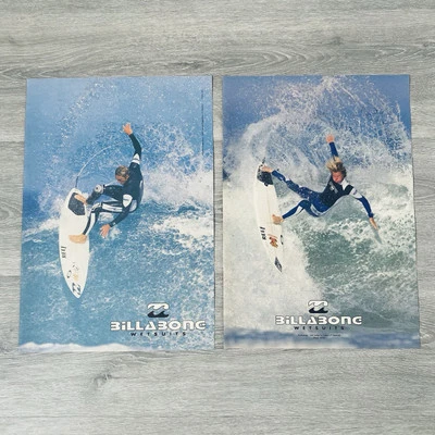 Vintage Billabong 90s Poster Lot Original Print Ad Rare Vtg Surfwear Adverts - image 1 of 4