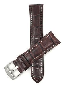 18-30mm Extra Long (XL) Leather Watch Band Strap, Alligator style, 5 colors