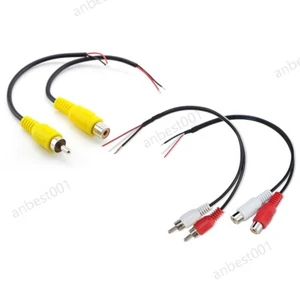 15cm Car connector2 Rca Female Male Audio Cable extension Av Single Video plug - Picture 1 of 10