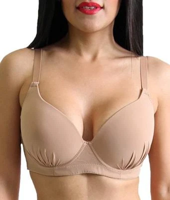 PRESTIGE BIATTA BEIGE MICROFIBER MOLDED EXTRA COVERAGE BRA - Image 1 of 2
