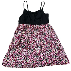 Torrid Womens Size 3 Black Pink Skater Dress Tank Adjustable Straps NWT - Picture 1 of 4