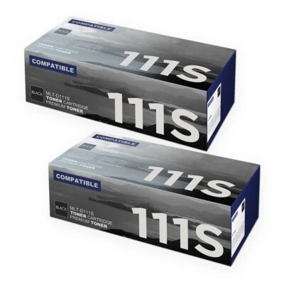 2PK Toner Cartridges For Samsung MLT-D111S Xpress M2070W M2070FW M2020W MLTD111S - Image 1 of 4