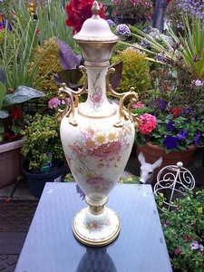 Large Royal Bonn Vase & Cover, Gilt Scrolled Handles To The Shoulders - Picture 1 of 12