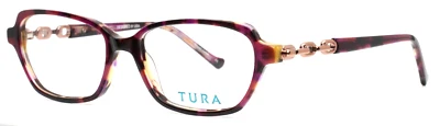 TURA R577 PUR Púrpura Tortuga Mujer Ojo de Gato Borde Completo Anteojos 50-15-135 B:34 Foto 1 de 4