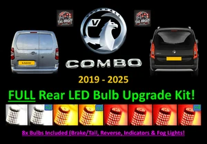 VAUXHALL Combo FULL Rear LED Upgrade Kit! (x8 LED Bulbs) 2019-2025 - Picture 1 of 11