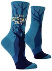 Blue Q I Like Spooky Sh*t Crew Socks Women's 4-9 Great Gift mum gran blue NEW