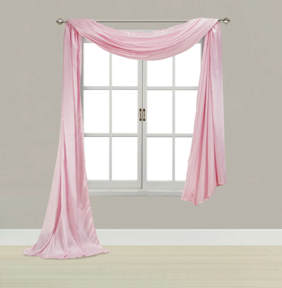 EliteHomeProducts Bufanda Ventana Satén, Cenefa Swag, Totalmente Cosida y Dobladillo  Foto 1 de 1