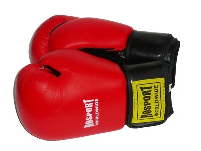ROSPORT GERMANY - ROLAND ORSAG SPORTARTIKEL ROSPORT Boxhandschuhe Echtes Leder "Knock Out", rot - schwarz, 10 ,12 ,14, 16 Oz