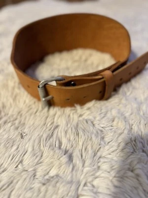 Cinturón de levantamiento de pesas vintage Altus para hombre con hebilla de cuero marrón talla XS 24-28 Foto 1 de 4