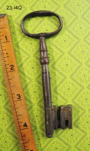 ECHTER ANTIKER Skelettschlüssel | langer 4" Eisen Truhenschlüssel - weitere exotische Schlüssel hier! - Bild 1 von 2