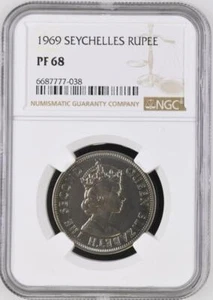 Seychelles 1 Rupee 1969 NGC PF 68 - Picture 1 of 2
